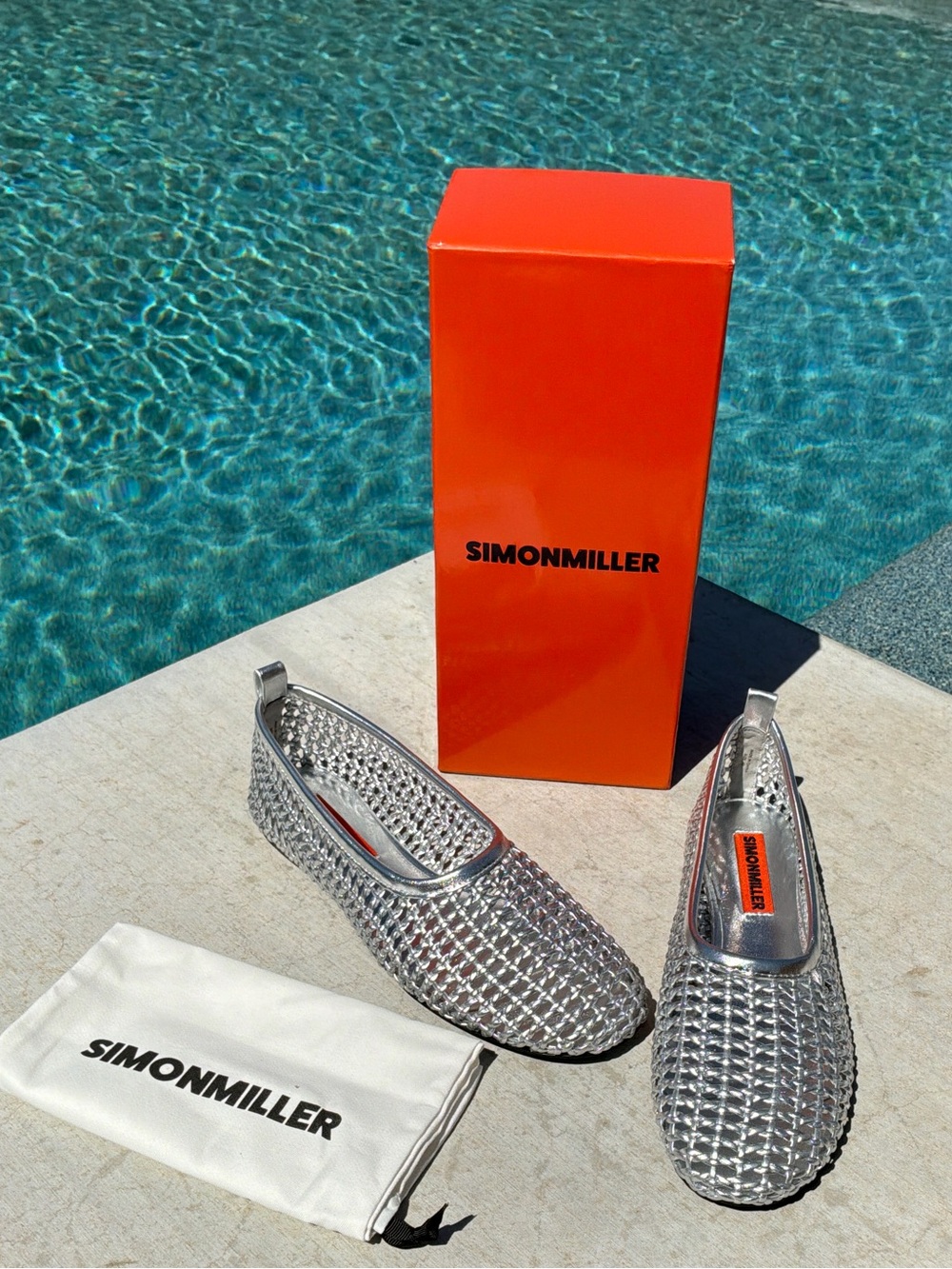 Simon Miller Chrome Woven Riad Ballerina Flats Size 40
